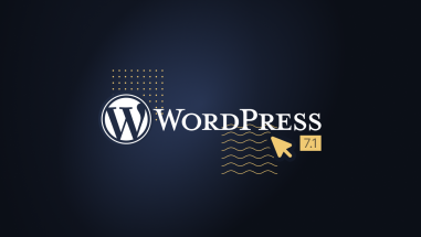 WordPress logo with version number 7.1 printed below it, with a cursor hovering near it.